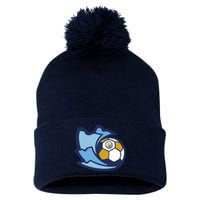 Cool Man City Soccer Ball Pom Pom 12in Knit Beanie