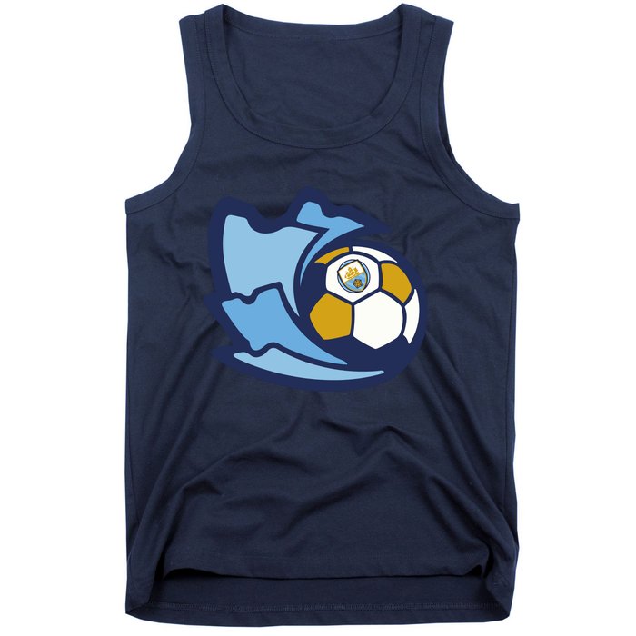 Cool Man City Soccer Ball Tank Top