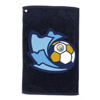 Cool Man City Soccer Ball Platinum Collection Golf Towel