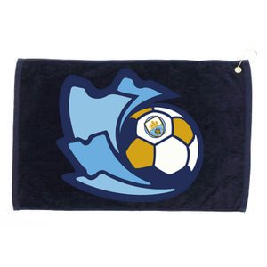 Cool Man City Soccer Ball Grommeted Golf Towel