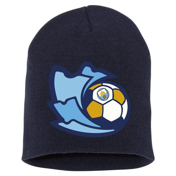 Cool Man City Soccer Ball Short Acrylic Beanie