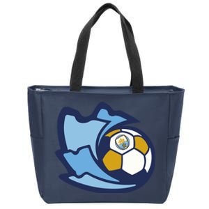 Cool Man City Soccer Ball Zip Tote Bag