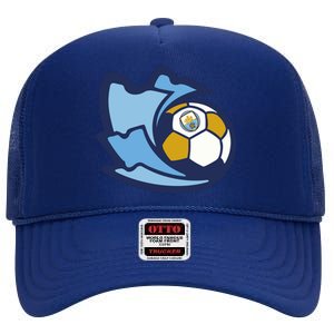 Cool Man City Soccer Ball High Crown Mesh Back Trucker Hat