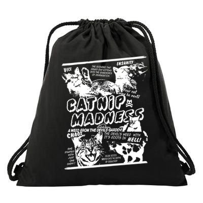 Catnip Madness Cute Kitten Cat Lover Gift For Cat Owners Drawstring Bag