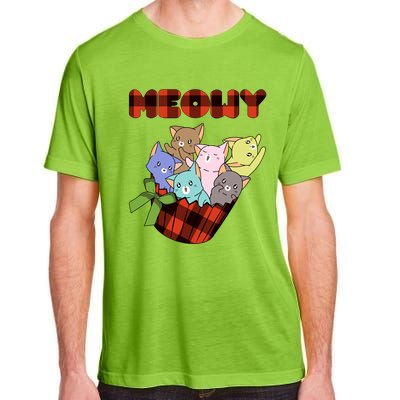 Cat Meowy Checkered Cute Meh Cat Lover Gift Adult ChromaSoft Performance T-Shirt