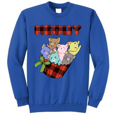 Cat Meowy Checkered Cute Meh Cat Lover Gift Sweatshirt