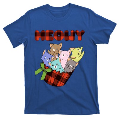 Cat Meowy Checkered Cute Meh Cat Lover Gift T-Shirt