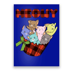 Cat Meowy Checkered Cute Meh Cat Lover Gift Poster