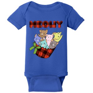 Cat Meowy Checkered Cute Meh Cat Lover Gift Baby Bodysuit