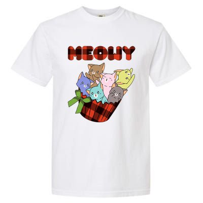 Cat Meowy Checkered Cute Meh Cat Lover Gift Garment-Dyed Heavyweight T-Shirt