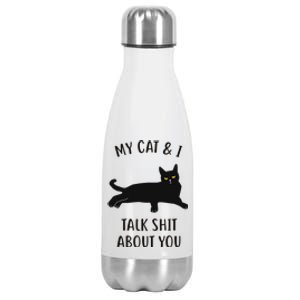 Cat My Cat & I Talk About You Stainless Steel Insulated Water Bottle