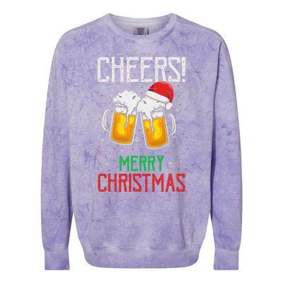 Cheers! Merry Christmas Beer Christmas Present Colorblast Crewneck Sweatshirt