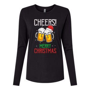 Cheers! Merry Christmas Beer Christmas Present Womens Cotton Relaxed Long Sleeve T-Shirt