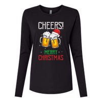 Cheers! Merry Christmas Beer Christmas Present Womens Cotton Relaxed Long Sleeve T-Shirt