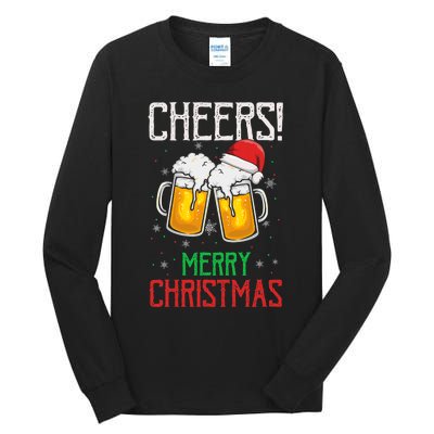 Cheers! Merry Christmas Beer Christmas Present Tall Long Sleeve T-Shirt