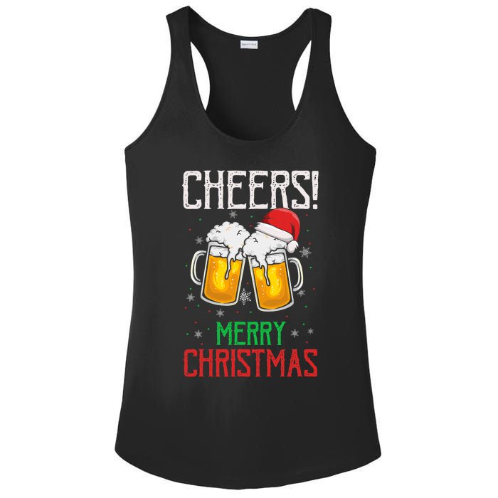 Cheers! Merry Christmas Beer Christmas Present Ladies PosiCharge Competitor Racerback Tank