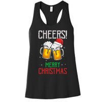 Cheers! Merry Christmas Beer Christmas Present Women's Racerback Tank