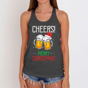 Cheers! Merry Christmas Beer Christmas Present Women's Knotted Racerback Tank