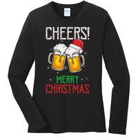 Cheers! Merry Christmas Beer Christmas Present Ladies Long Sleeve Shirt