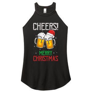 Cheers! Merry Christmas Beer Christmas Present Women's Perfect Tri Rocker Tank