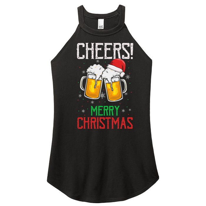 Cheers! Merry Christmas Beer Christmas Present Women's Perfect Tri Rocker Tank