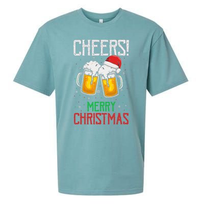 Cheers! Merry Christmas Beer Christmas Present Sueded Cloud Jersey T-Shirt