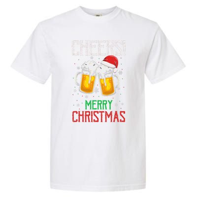 Cheers! Merry Christmas Beer Christmas Present Garment-Dyed Heavyweight T-Shirt