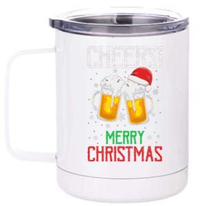 Cheers! Merry Christmas Beer Christmas Present 12 oz Stainless Steel Tumbler Cup