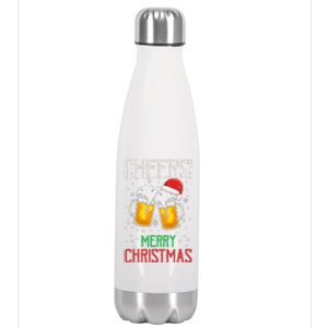 Cheers! Merry Christmas Beer Christmas Present Stainless Steel Insulated Water Bottle