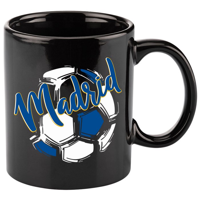 Cool Madrid Cf Soccer Ball 11oz C Handle Ceramic Mug
