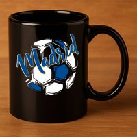 Cool Madrid Cf Soccer Ball 11oz C Handle Ceramic Mug