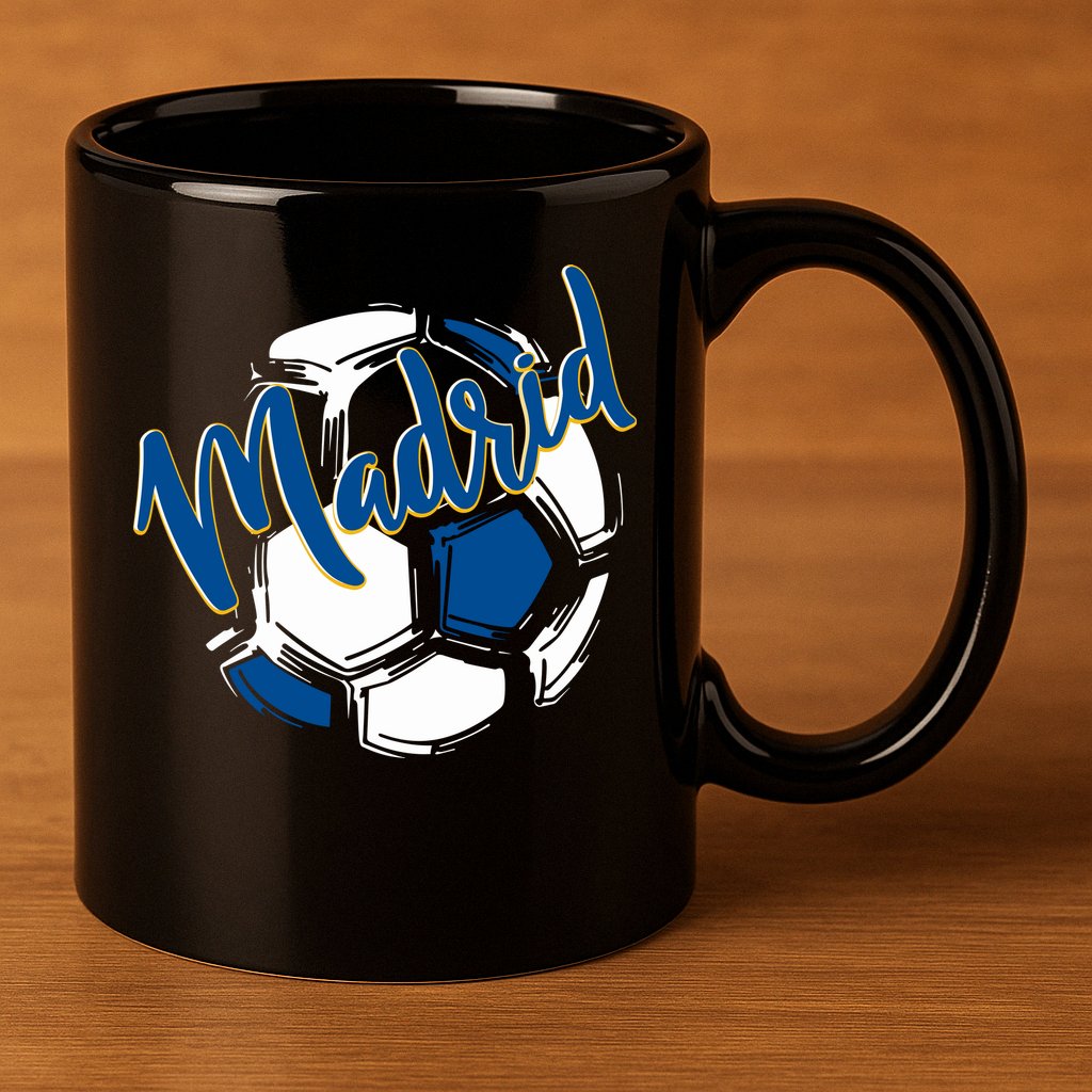 Cool Madrid Cf Soccer Ball 11oz C Handle Ceramic Mug