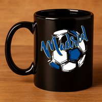 Cool Madrid Cf Soccer Ball 11oz C Handle Ceramic Mug