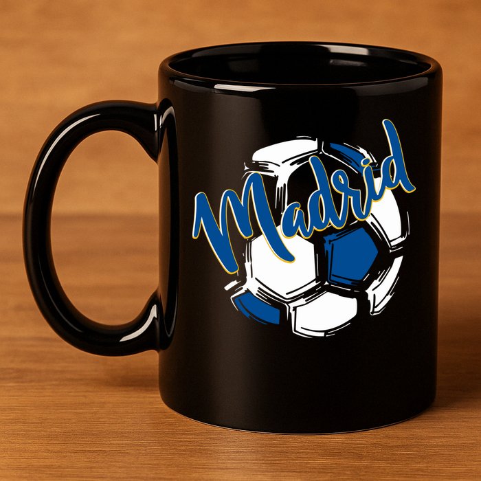 Cool Madrid Cf Soccer Ball 11oz C Handle Ceramic Mug