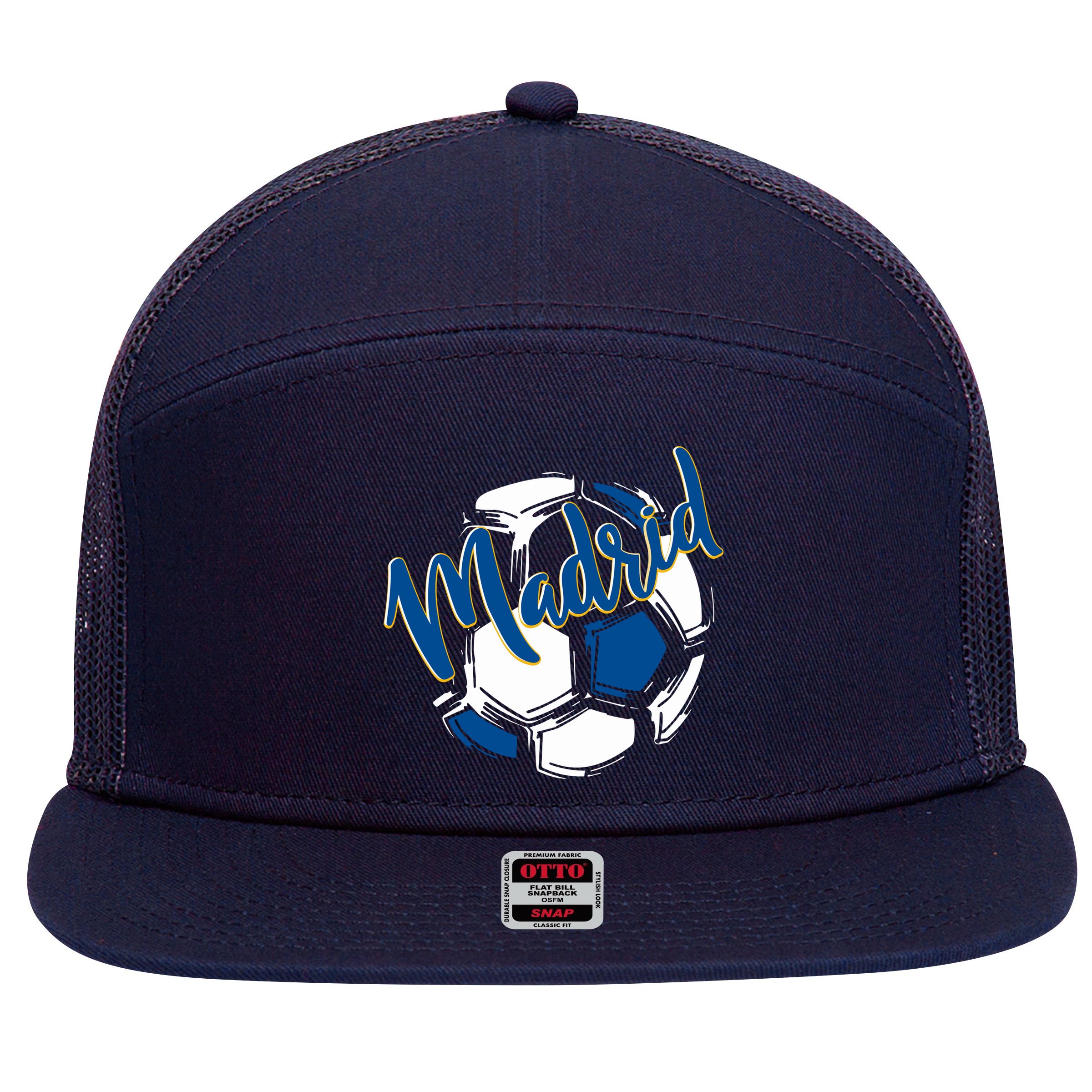 Cool Madrid Cf Soccer Ball 7 Panel Mesh Trucker Snapback Hat