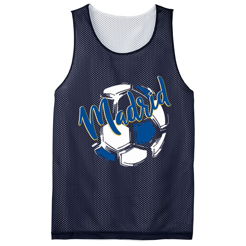 Cool Madrid Cf Soccer Ball Mesh Reversible Basketball Jersey Tank