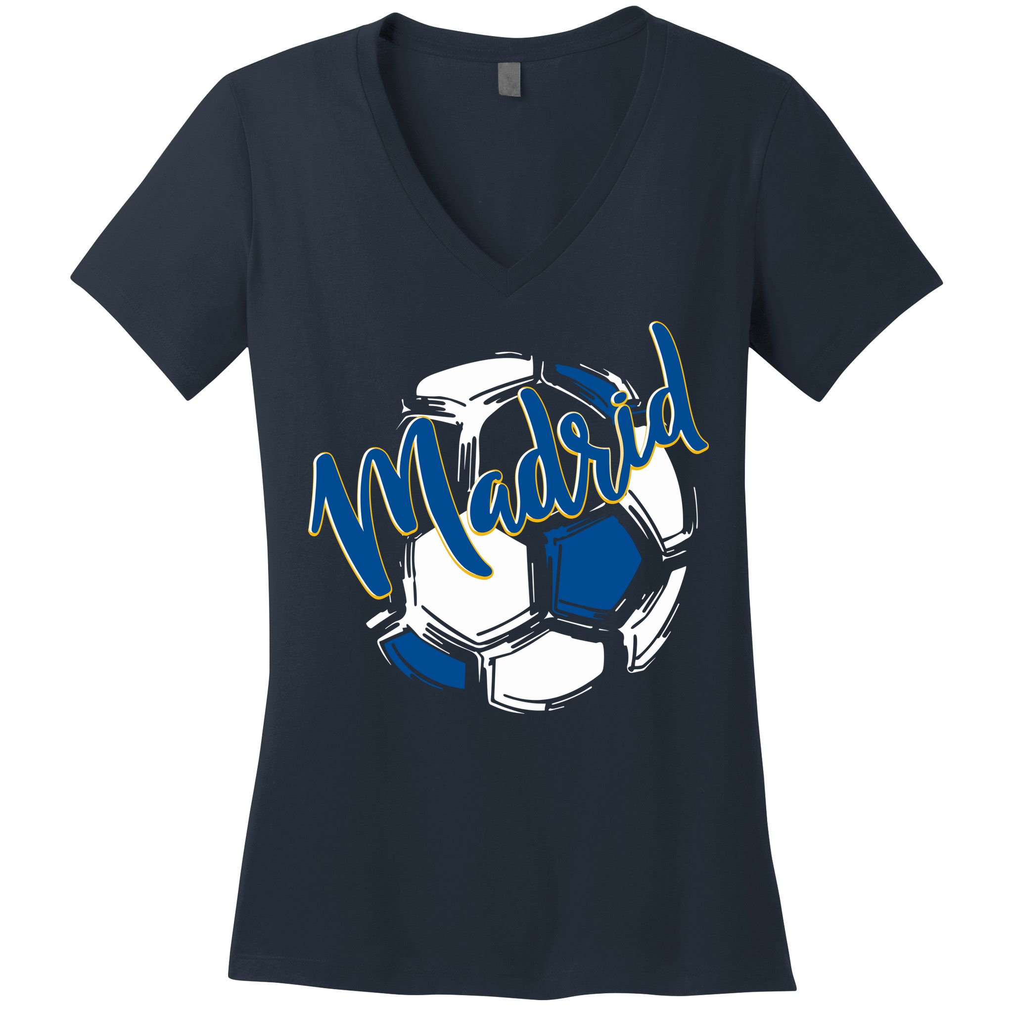 Cool Madrid Cf Soccer Ball Women's V-Neck T-Shirt