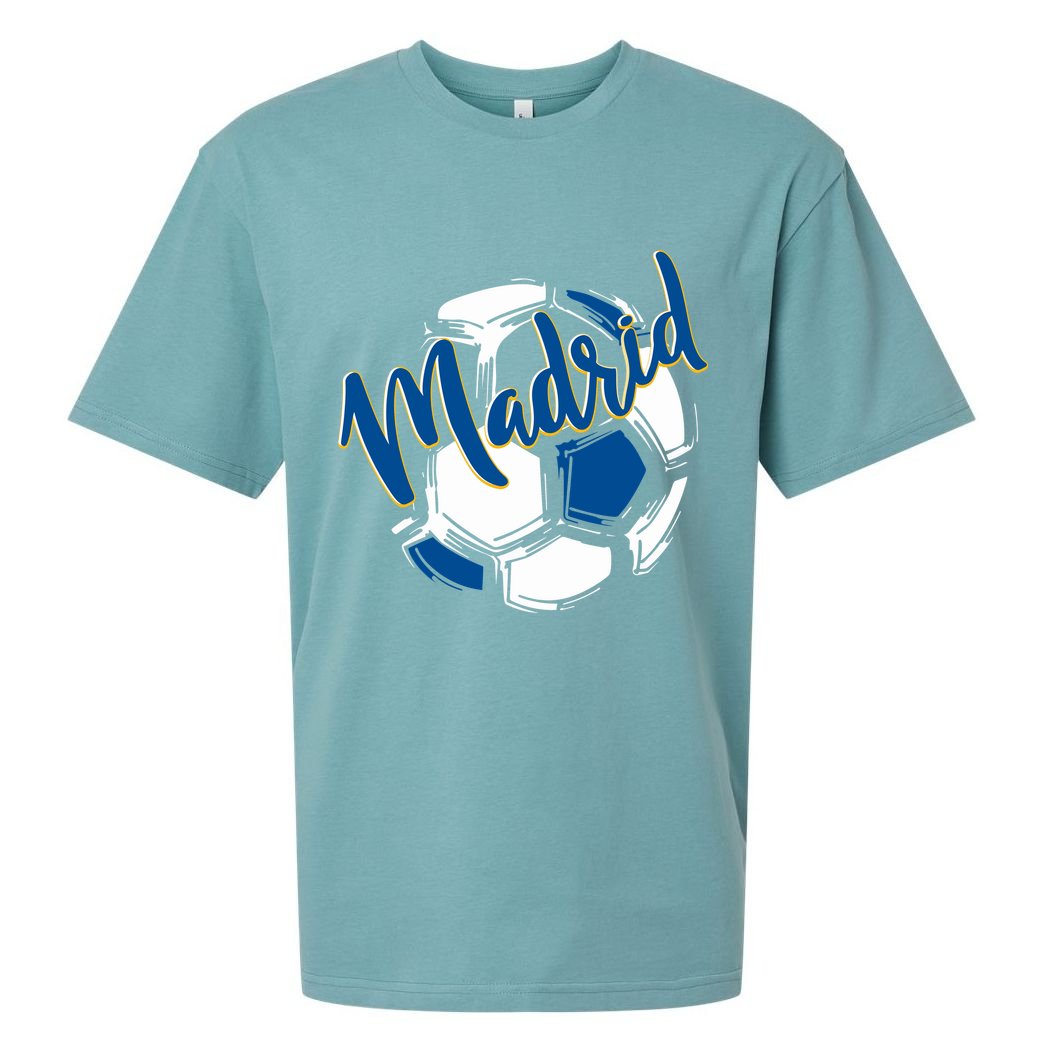 Cool Madrid Cf Soccer Ball Sueded Cloud Jersey T-Shirt