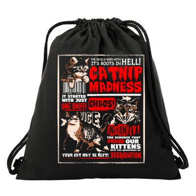 Catnip Madness Cute Kitten Cat Lover Gift For Cat Owners Drawstring Bag