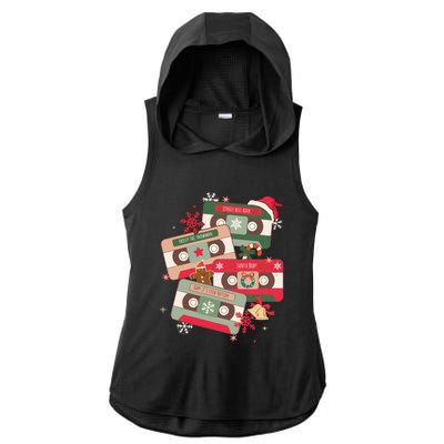 Christmas Music Cassette Tapes Christmas Ladies PosiCharge Tri-Blend Wicking Draft Hoodie Tank