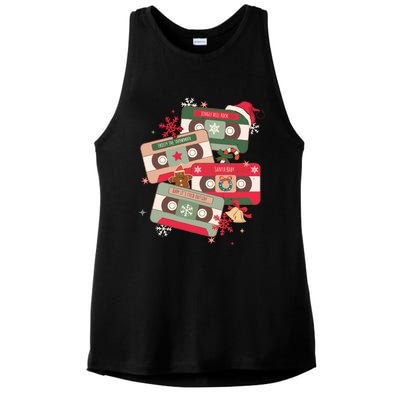 Christmas Music Cassette Tapes Christmas Ladies PosiCharge Tri-Blend Wicking Tank