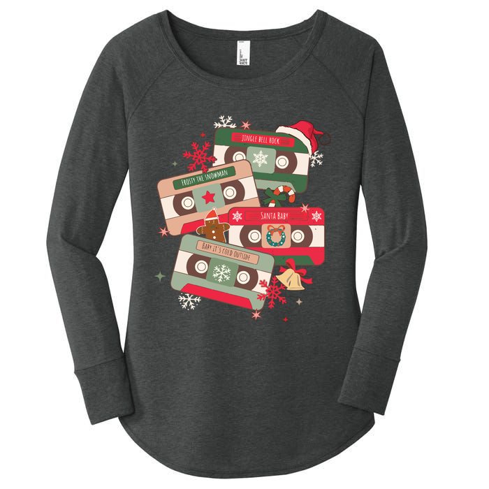 Christmas Music Cassette Tapes Christmas Women's Perfect Tri Tunic Long Sleeve Shirt