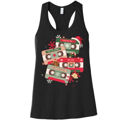 Christmas Music Cassette Tapes Christmas Women's Racerback Tank