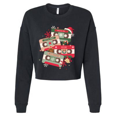 Christmas Music Cassette Tapes Christmas Cropped Pullover Crew