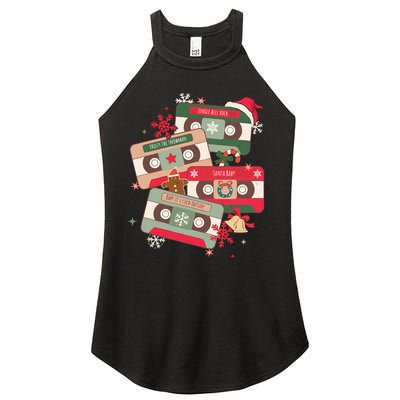 Christmas Music Cassette Tapes Christmas Women’s Perfect Tri Rocker Tank