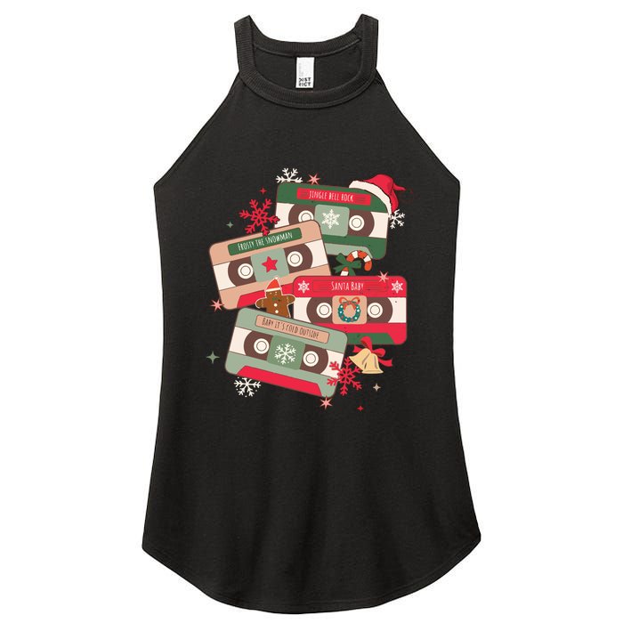 Christmas Music Cassette Tapes Christmas Women's Perfect Tri Rocker Tank