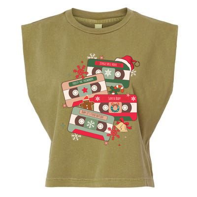 Christmas Music Cassette Tapes Christmas Garment-Dyed Women's Muscle Tee