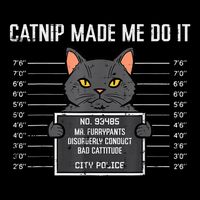 Cat Mugshot Catnip Made Me Do It Funny Furrypants Flat Bill Trucker Hat