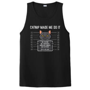 Cat Mugshot Catnip Made Me Do It Funny Furrypants PosiCharge Competitor Tank