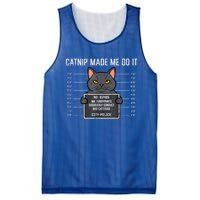 Cat Mugshot Catnip Made Me Do It Funny Furrypants Mesh Reversible Basketball Jersey Tank